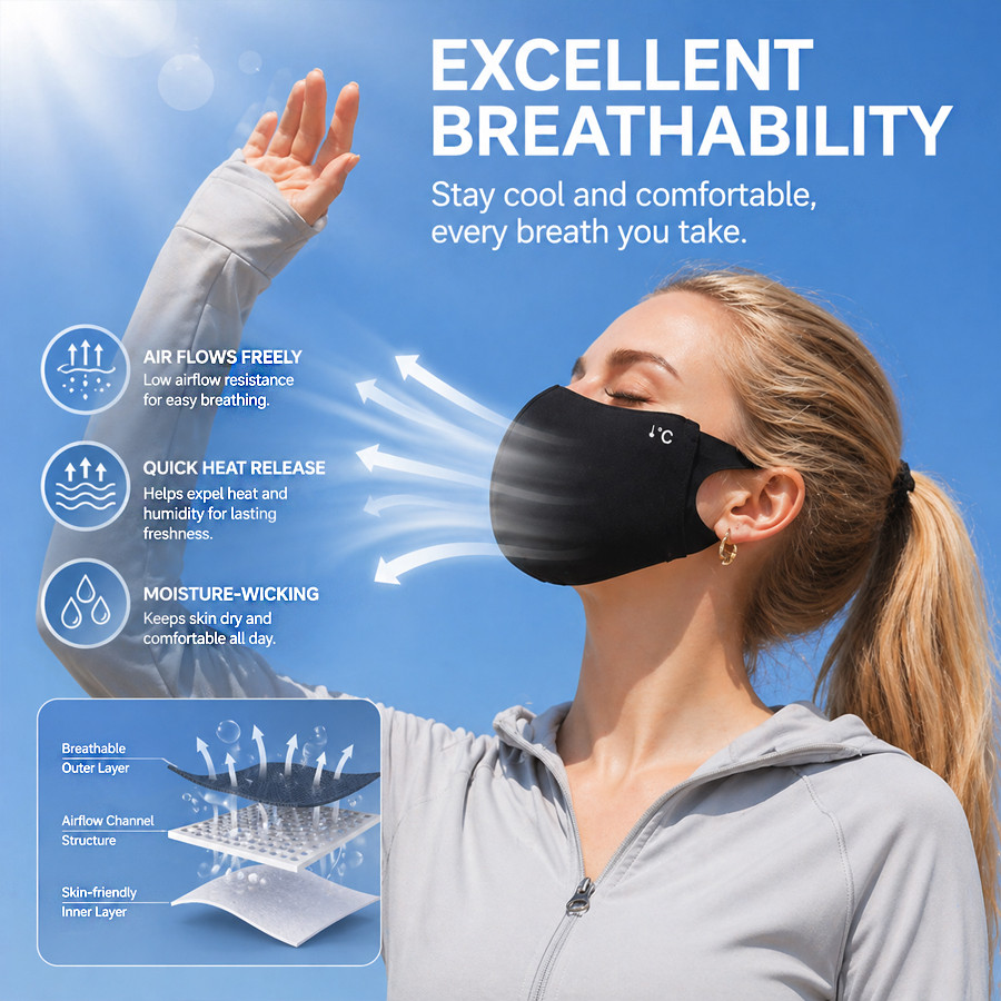Cooling Summer Sun Mask Outdoo - Sports Mask Breathable avaliação e preço