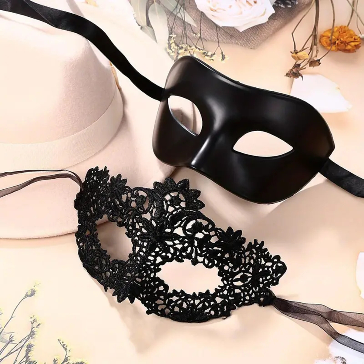 2pcs Hot New Sexy Black Lace M - Black Face Mask Pack avaliação e preço