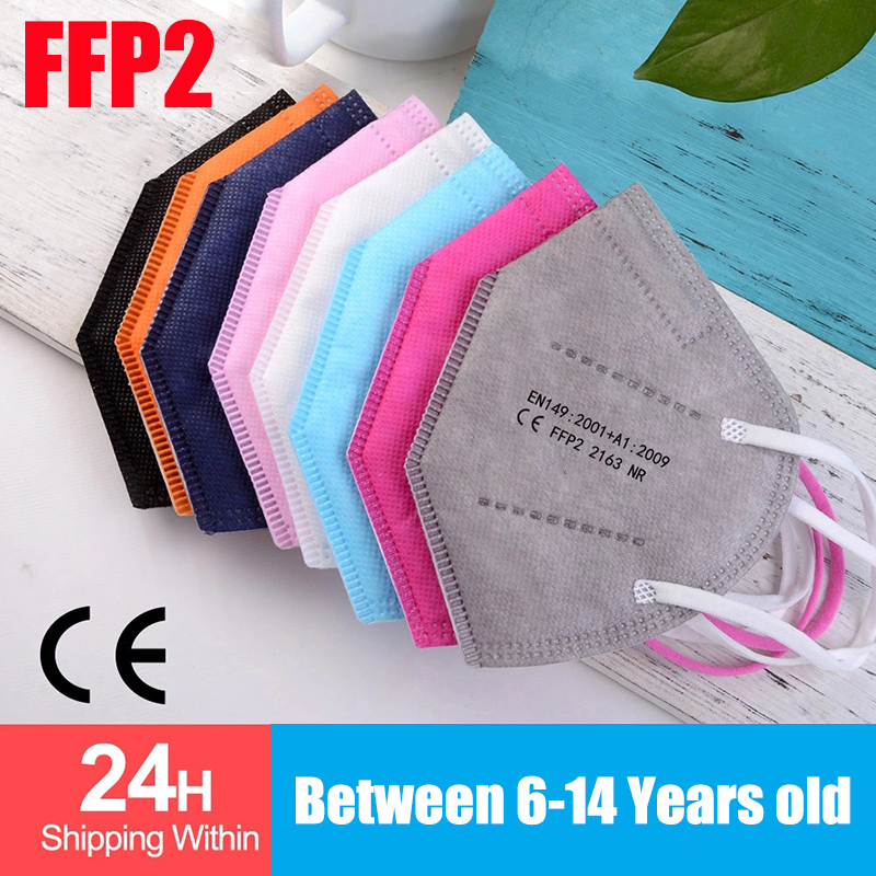 100pcs Kids mascarillas fpp2 B - Black Face Mask Pack avaliação e preço
