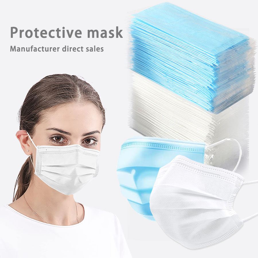 50/100Pcs Disposable Mask for  - Disposable Mask Blue avaliação e preço