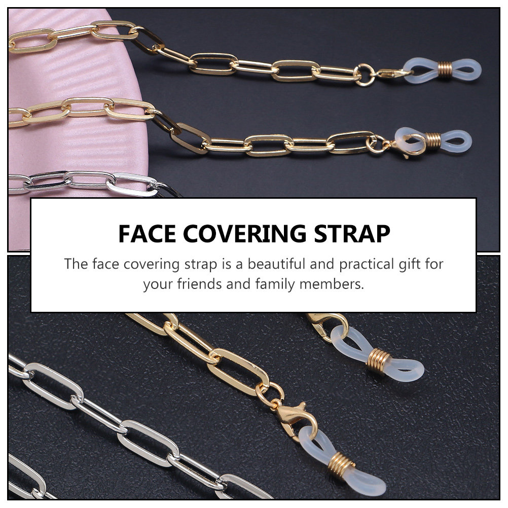 Gold Mask Lanyard Metal Face C - Mask Chain Holder avaliação e preço
