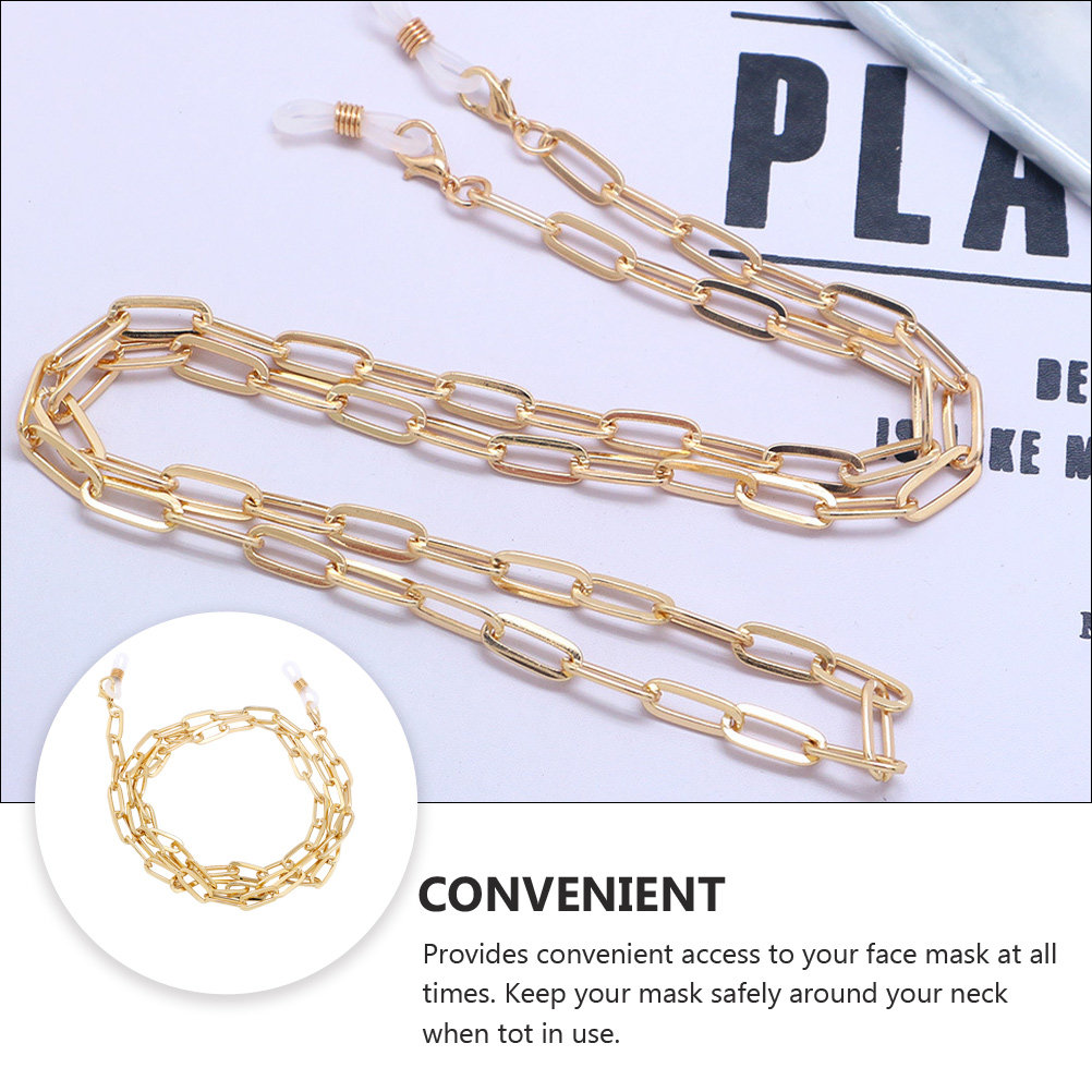 Gold Mask Lanyard Metal Face C - Mask Chain Holder avaliação e preço