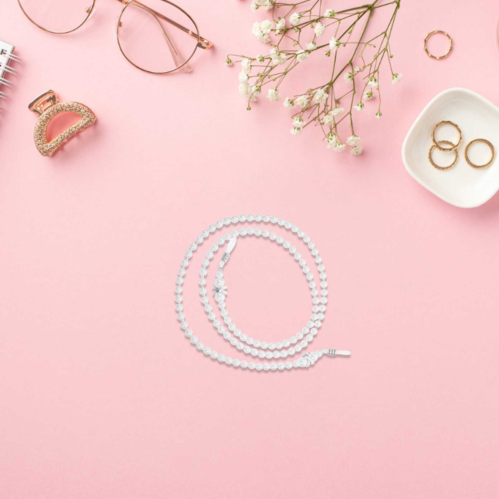 Pearl Eyeglass Chain Anti-Slip - Mask Chain Holder avaliação e preço