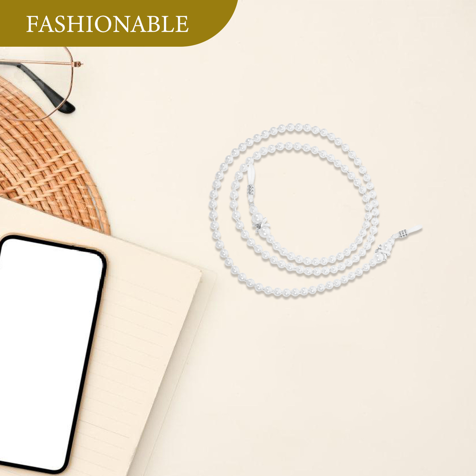 Pearl Eyeglass Chain Anti-Slip - Mask Chain Holder avaliação e preço