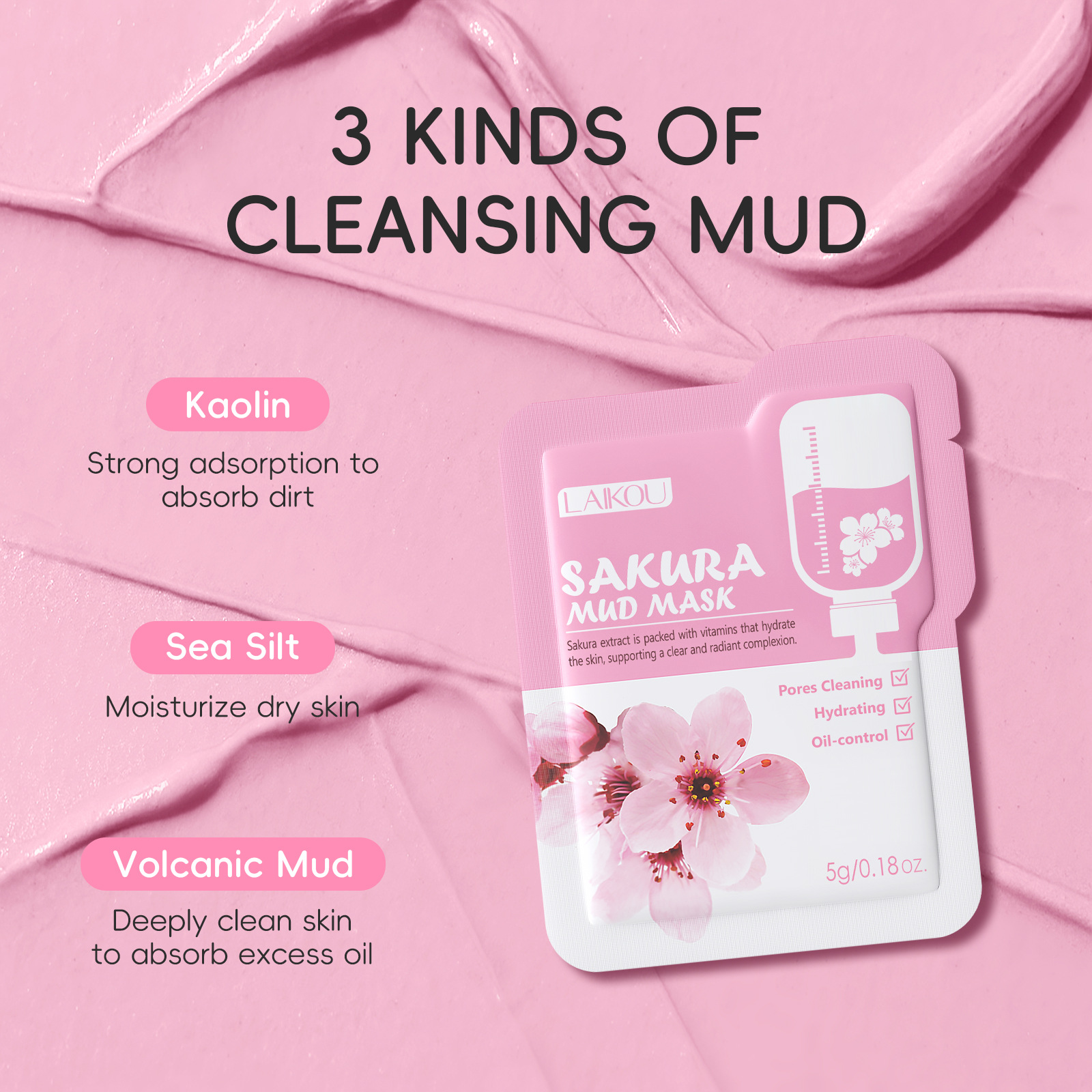 Laikou Sakura Clay Mask Trial  - Dust Mask Construction avaliação e preço