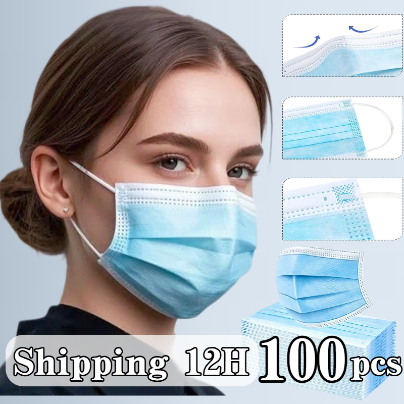 100pcs blue disposable protect - Disposable Mask Blue avaliação e preço