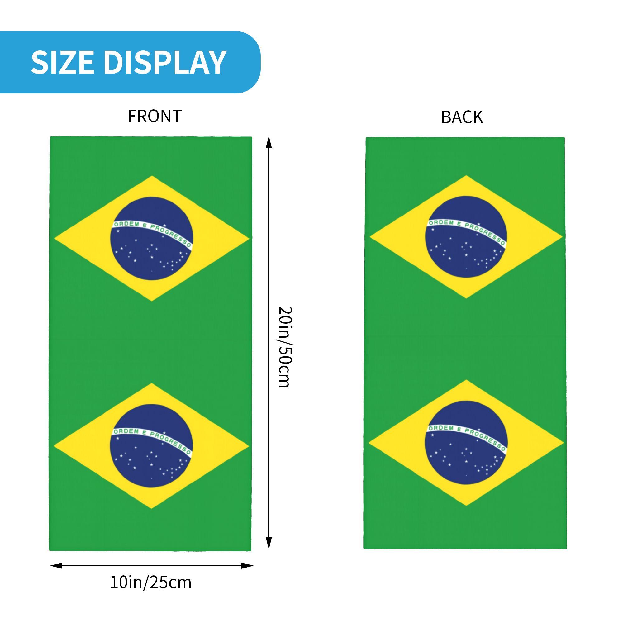 Custom Brazil Flag Bandana Nec - Neck Gaiter Face Cover avaliação e preço