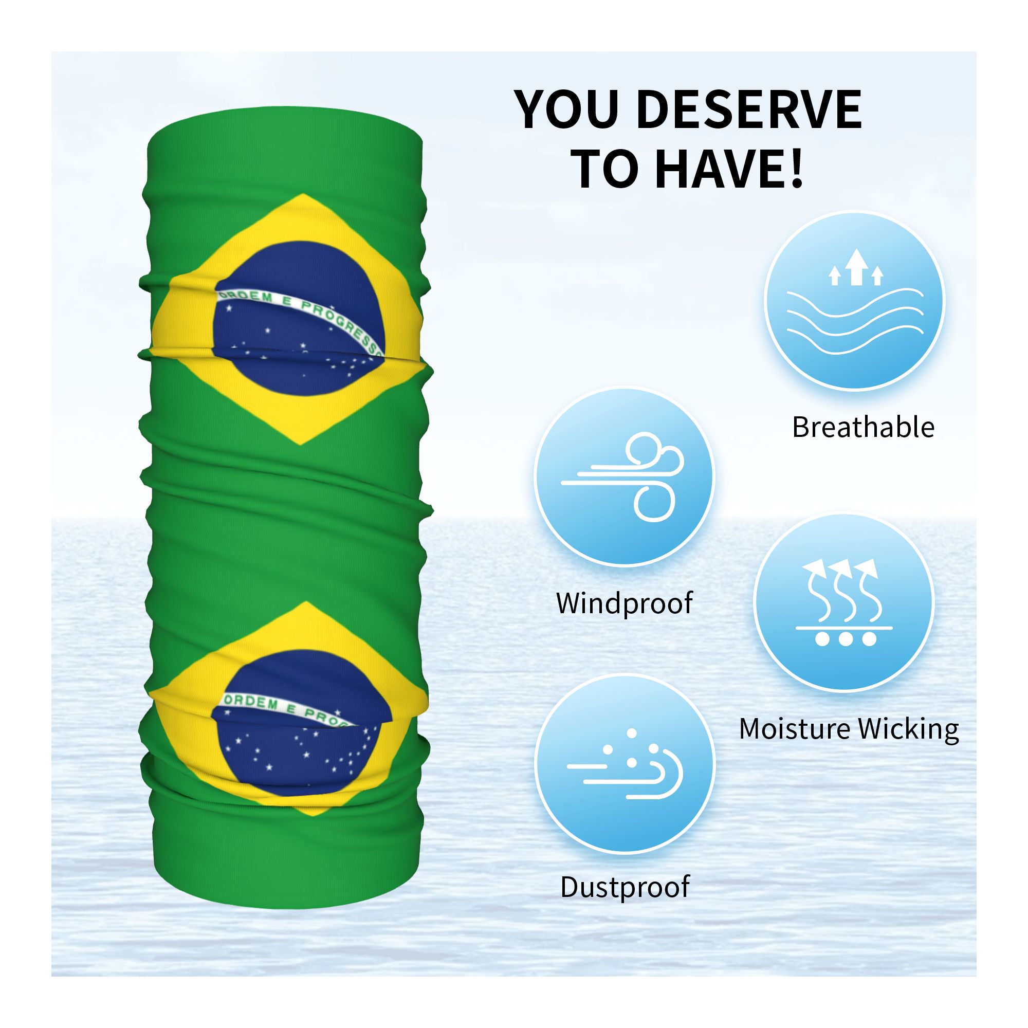 Custom Brazil Flag Bandana Nec - Neck Gaiter Face Cover avaliação e preço
