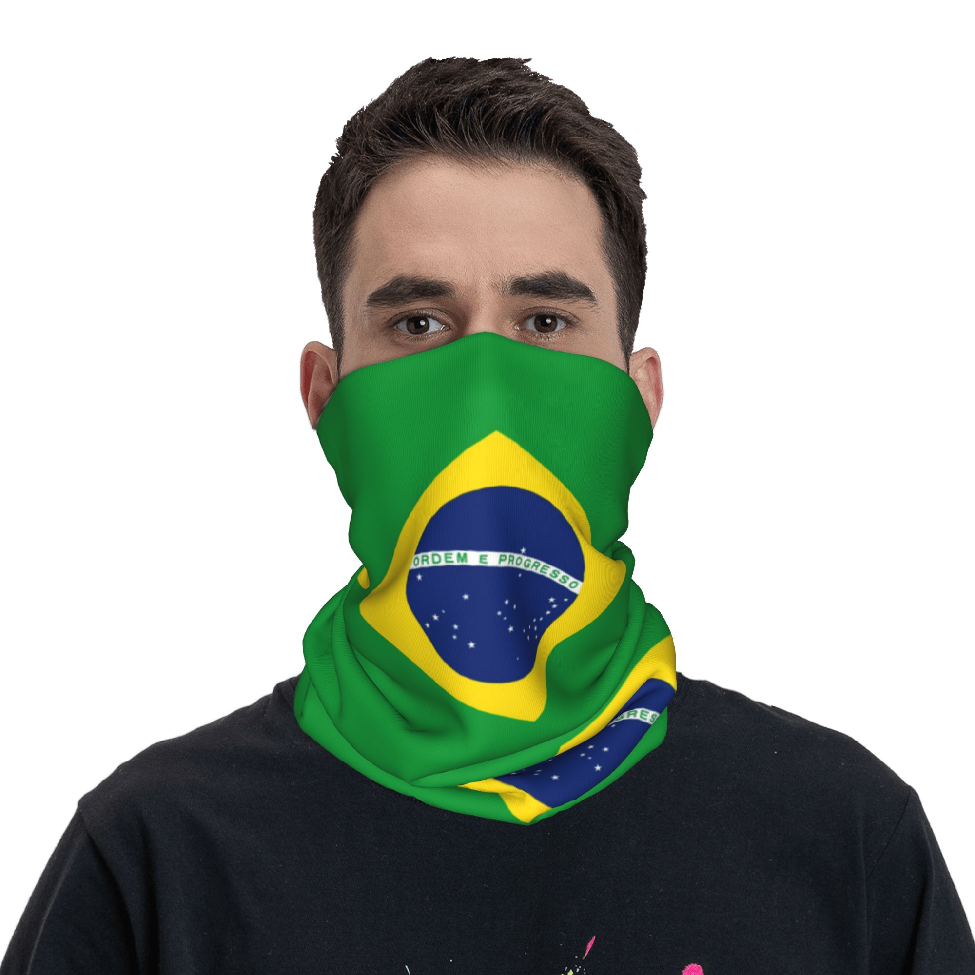 Custom Brazil Flag Bandana Nec - Neck Gaiter Face Cover avaliação e preço