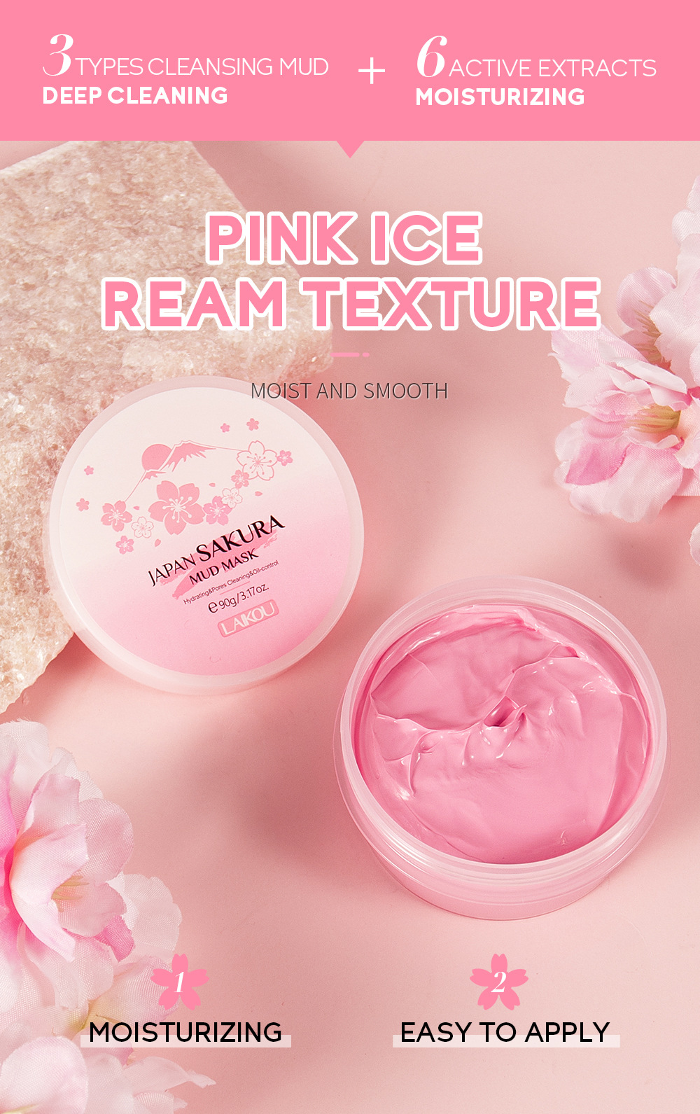 LAIKOU Sakura Clay Mask 25g/90 - Dust Mask Construction avaliação e preço