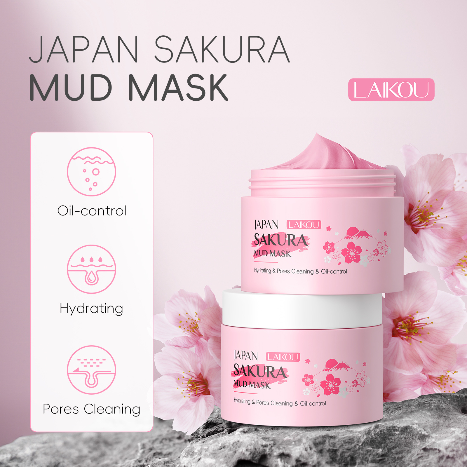 LAIKOU Sakura Clay Mask 25g/90 - Dust Mask Construction avaliação e preço