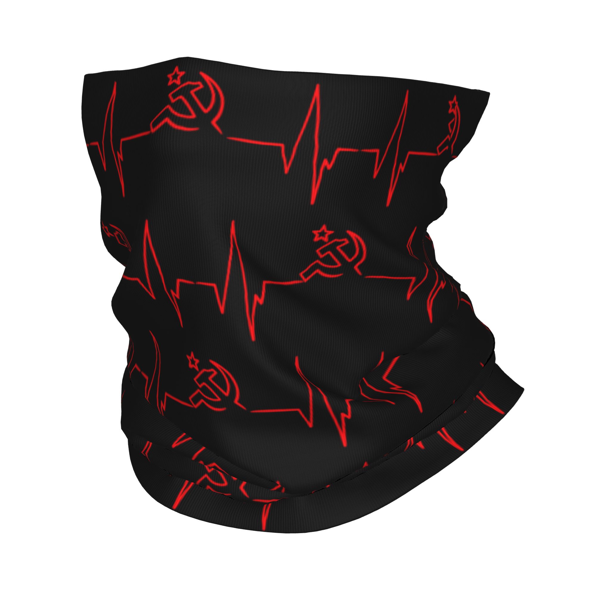 Custom Heartbeat Russian Flag  - Neck Gaiter Face Cover avaliação e preço