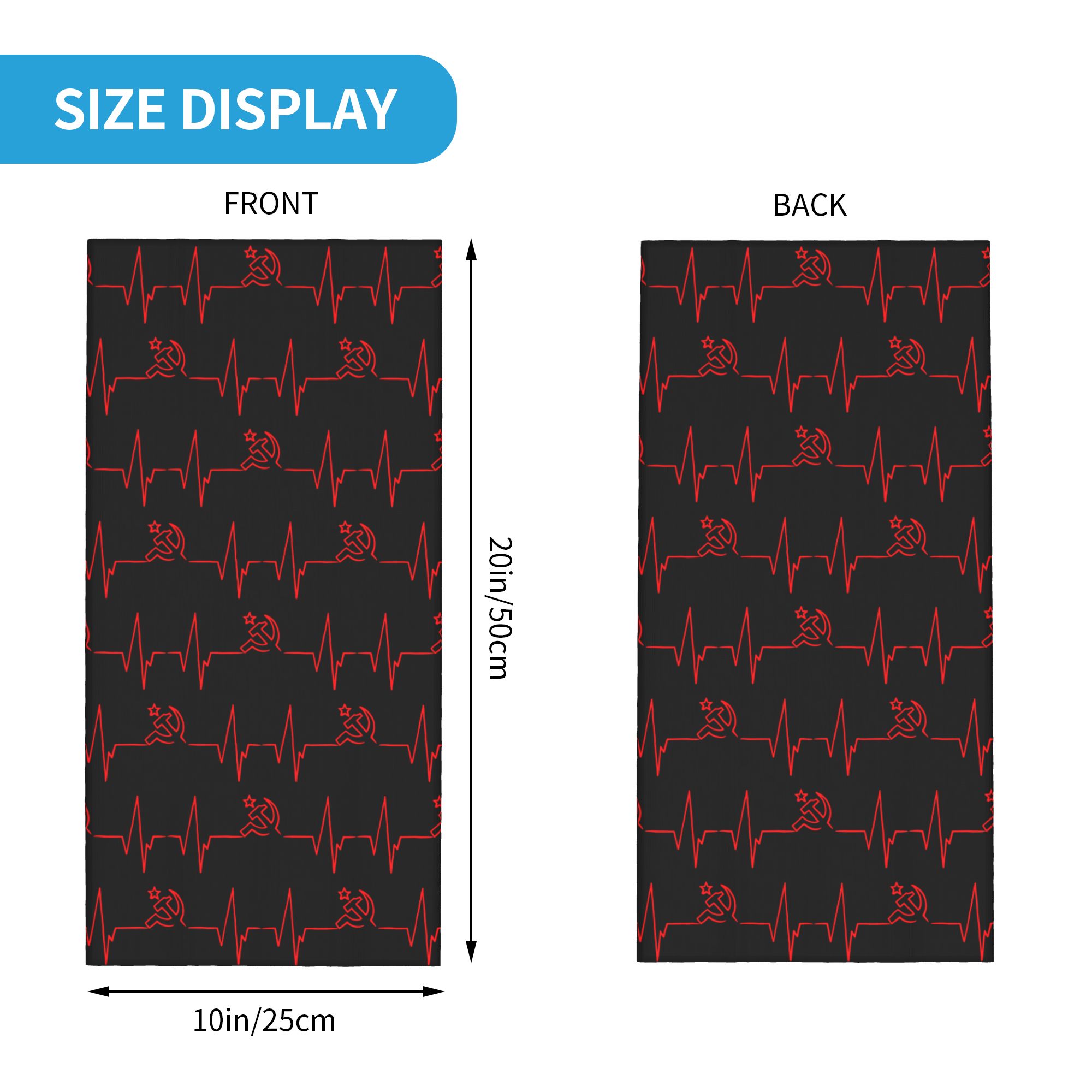 Custom Heartbeat Russian Flag  - Neck Gaiter Face Cover avaliação e preço