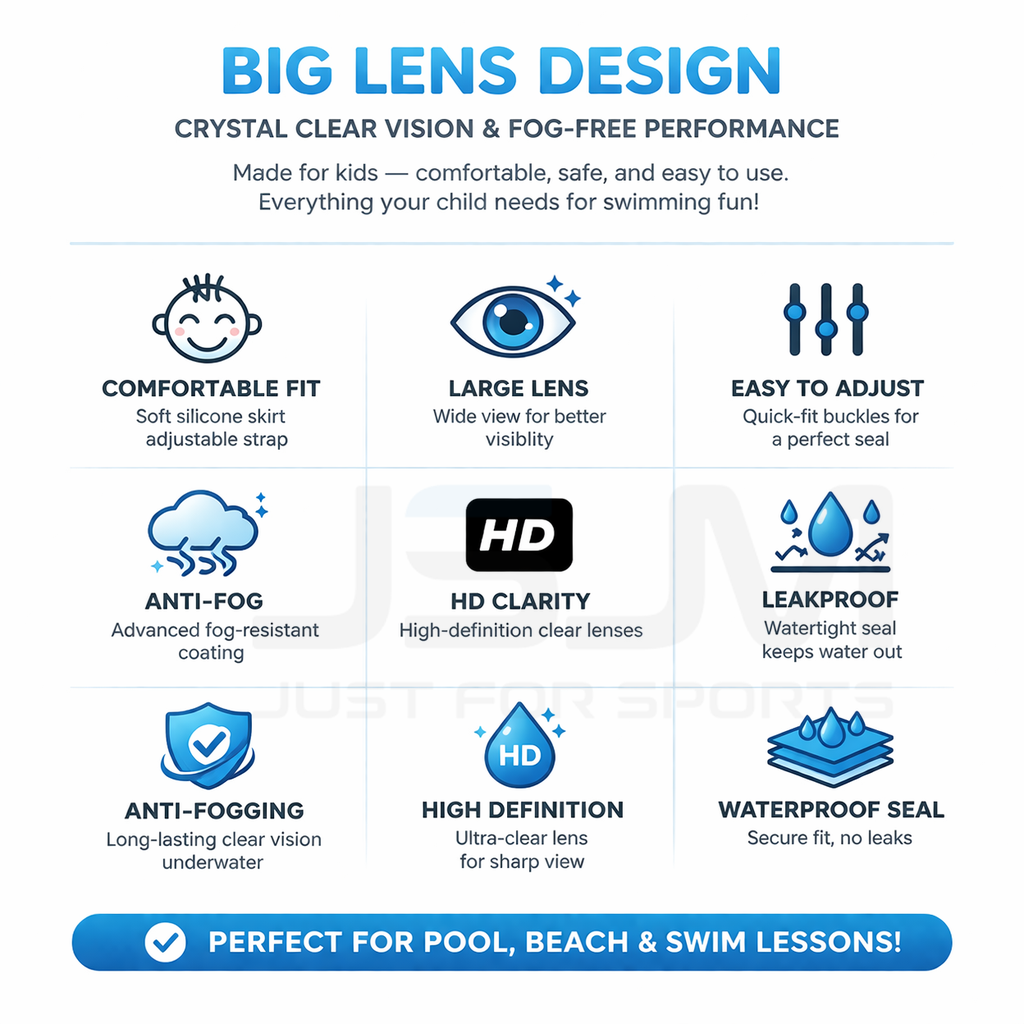 JSJM Kids Swimming Goggles Big - Silicone Mask Bracket avaliação e preço
