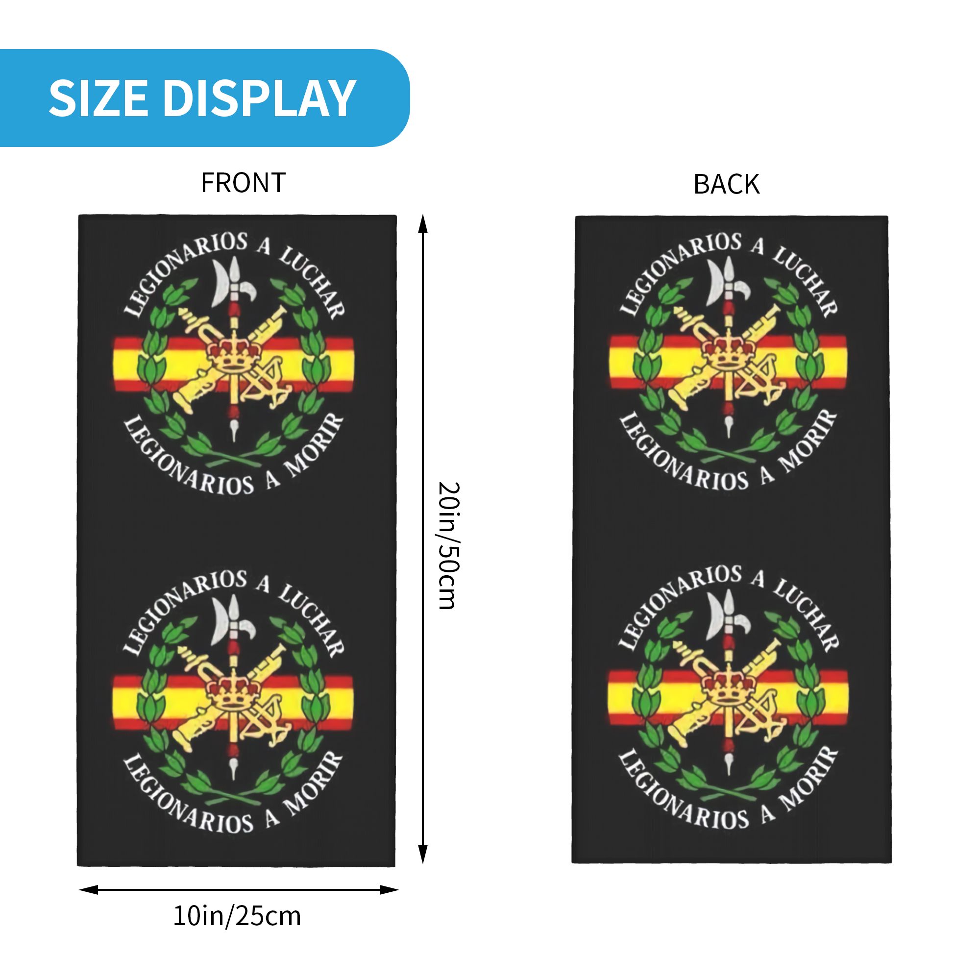 Custom Spanish Legion Bandana  - Neck Gaiter Face Cover avaliação e preço
