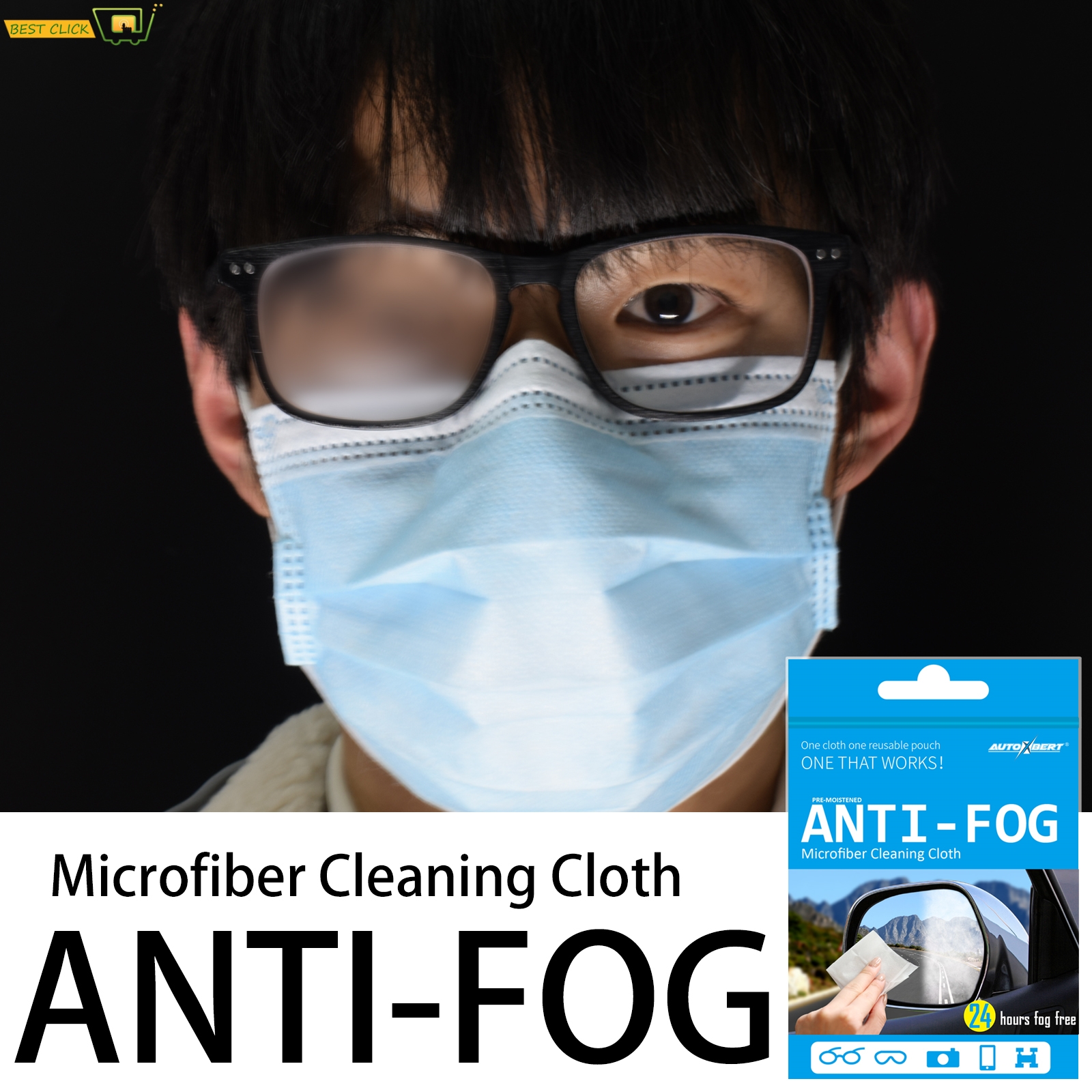 Reusable Anti-Fog Lens Wipes A - Cloth Face Mask Washable avaliação e preço