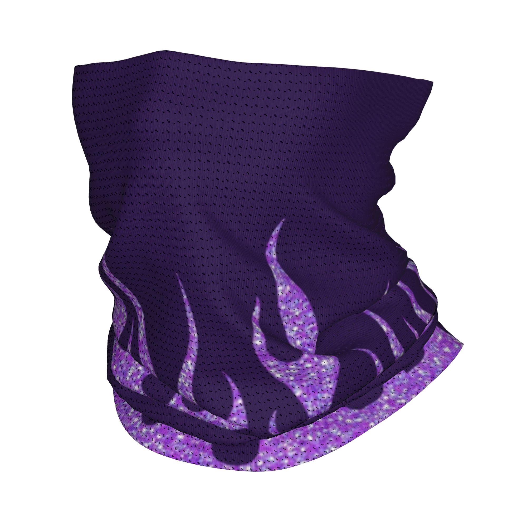 Custom Purple Glitter Flames B - Neck Gaiter Face Cover avaliação e preço