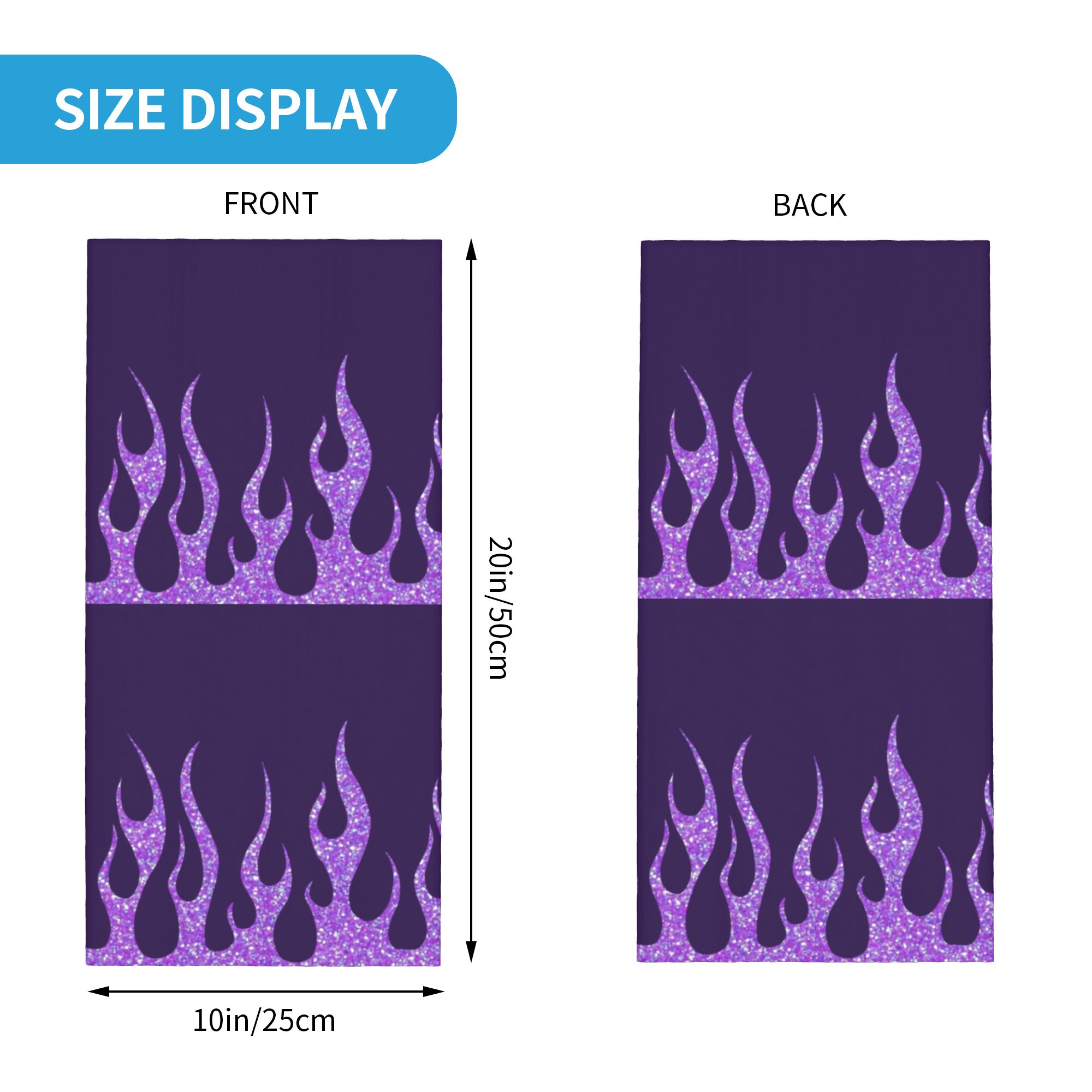 Custom Purple Glitter Flames B - Neck Gaiter Face Cover avaliação e preço