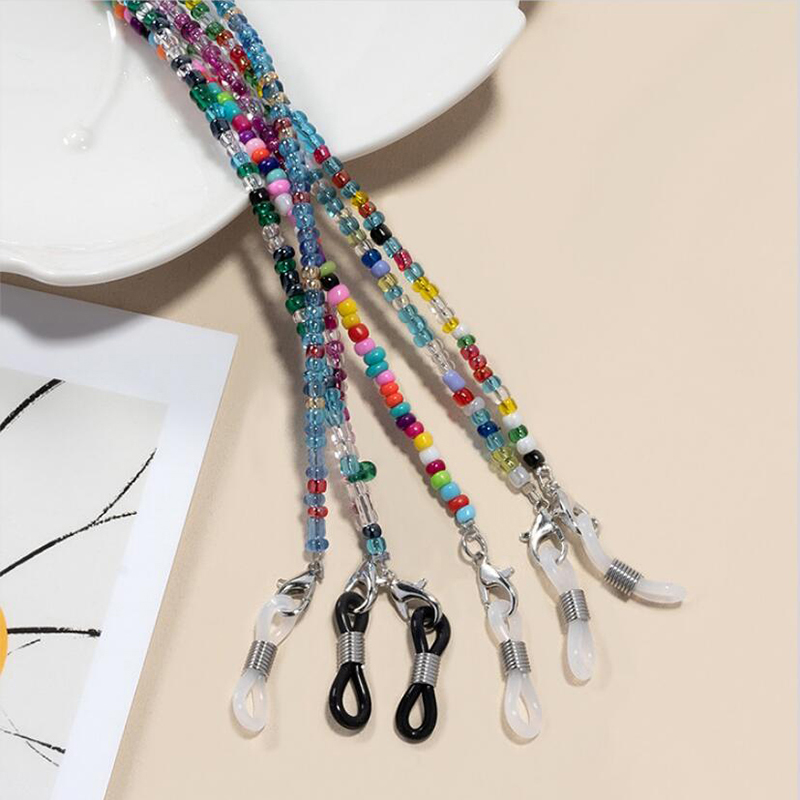 【F】 Colorful Rice Bead Glasses - Mask Chain Holder avaliação e preço