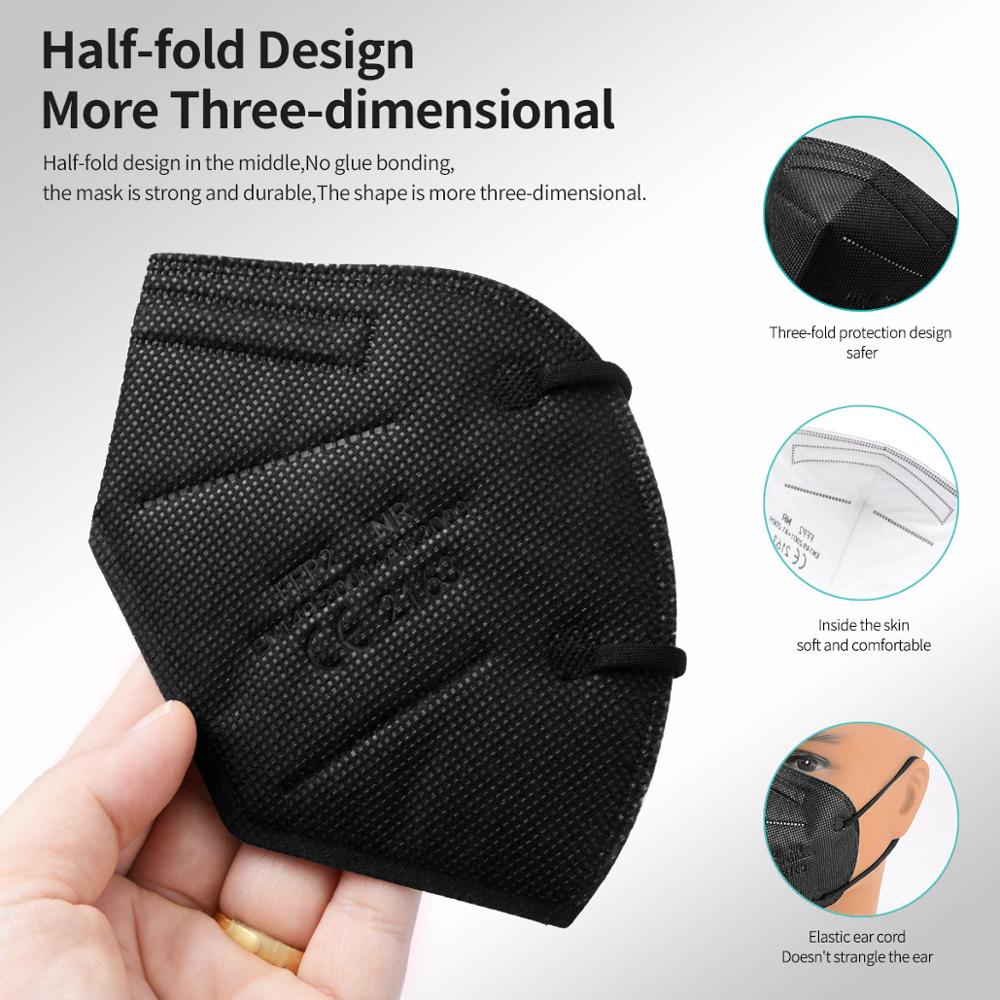 10-100Pcs FFP2 Masks KN95 Masc - Kn95 Respirator Mask avaliação e preço
