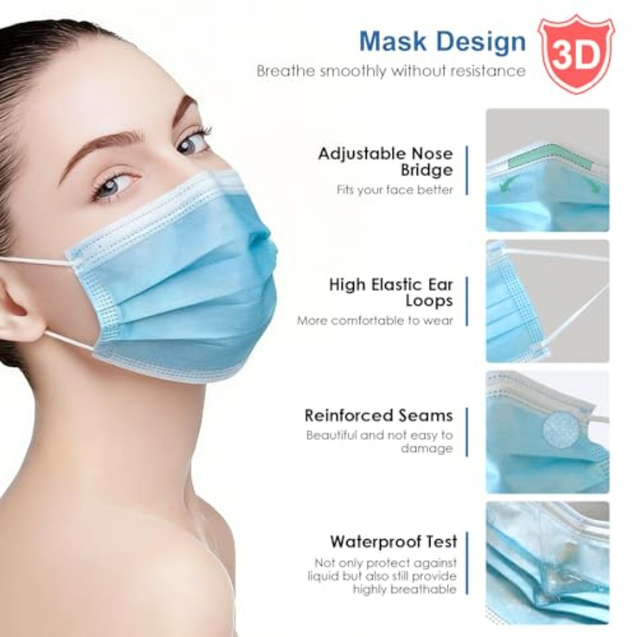 Blue Disposable Face Masks 100 - Disposable Mask Blue avaliação e preço