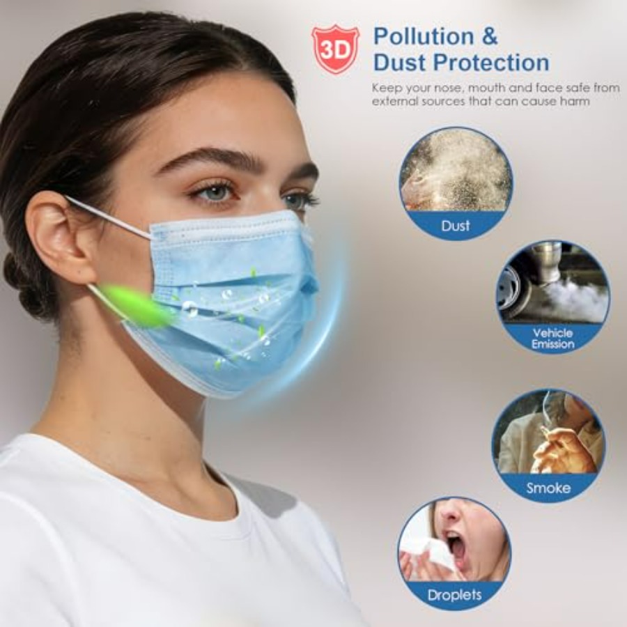 Blue Disposable Face Masks 100 - Disposable Mask Blue avaliação e preço