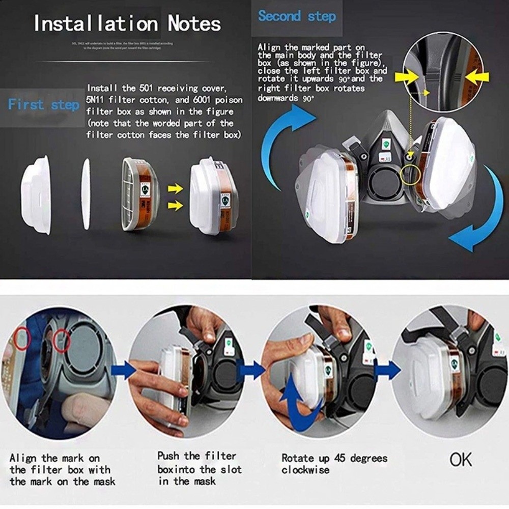 Reusable ‌Half-face Profession - Respirator Half Face avaliação e preço
