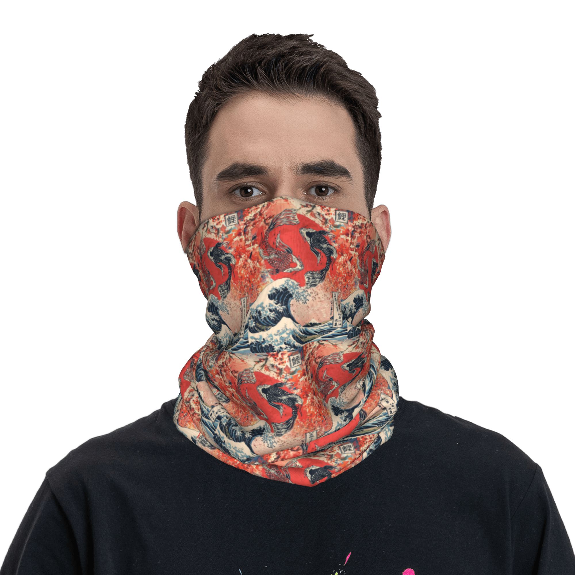 Koi Fish and Great Wave off Ka - Sports Mask Breathable avaliação e preço