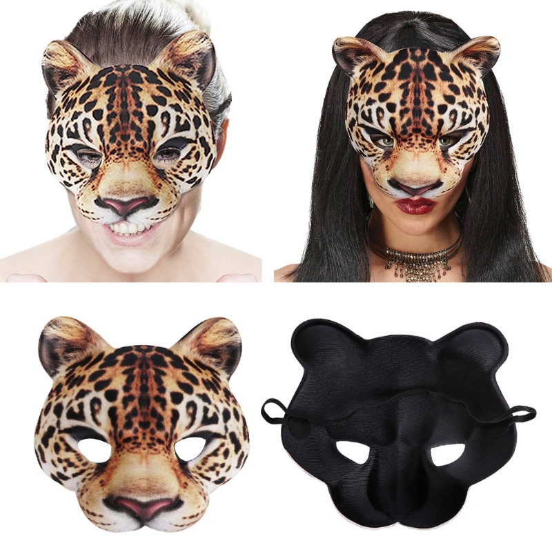 Leopard Mask Party Mask Dress  - Respirator Half Face avaliação e preço