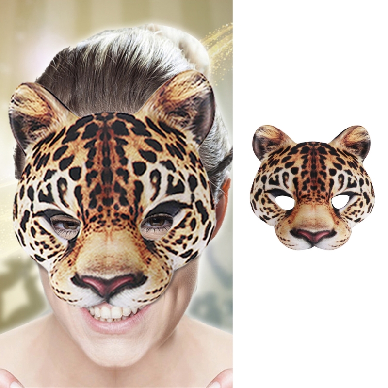 Leopard Mask Party Mask Dress  - Respirator Half Face avaliação e preço