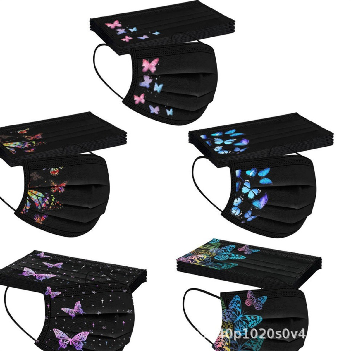 50pcs colorful butterfly print - Disposable Surgical Mask avaliação e preço