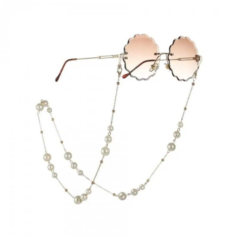 Trendy Pearl Beaded Sunglass C - Mask Lanyard Adjustable avaliação e preço