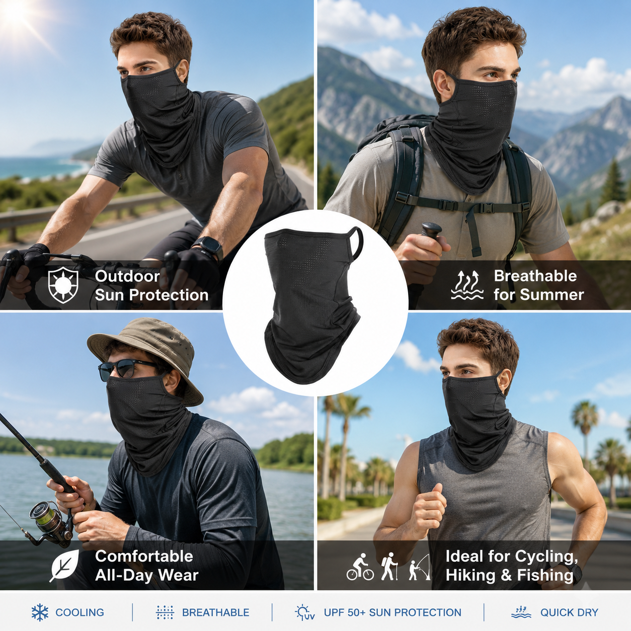 Breathable Quick-Dry Neck Gait - Respirator Half Face avaliação e preço