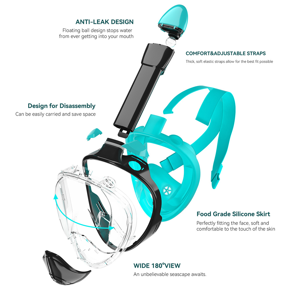 Full Face Snorkel Mask Silicon - Silicone Mask Bracket avaliação e preço