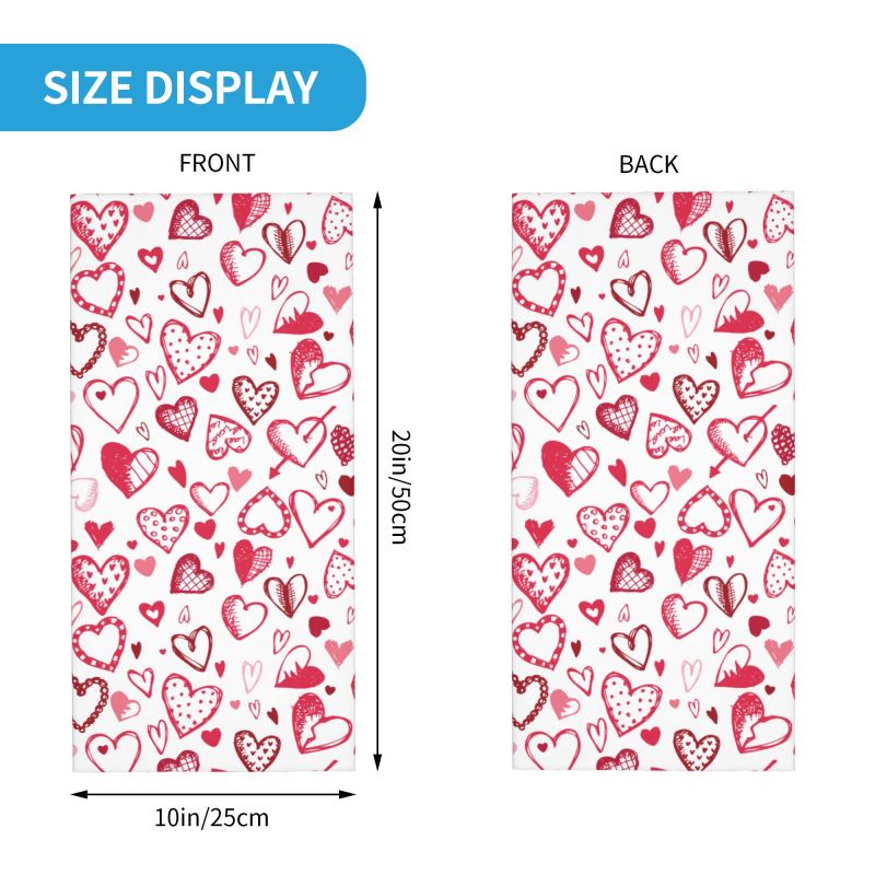 Pink Red Love Hearts Bandana N - Neck Gaiter Face Cover avaliação e preço