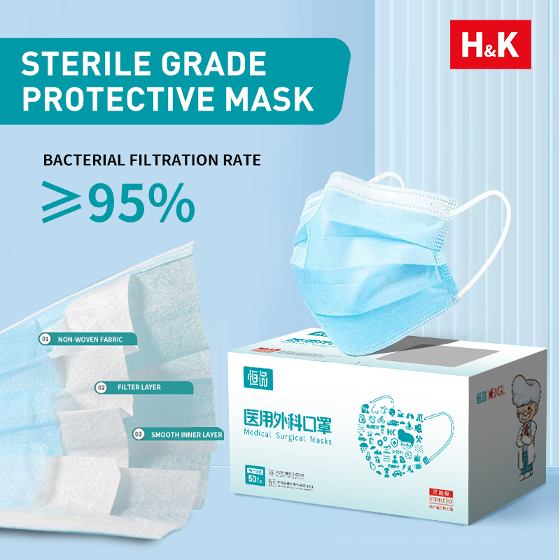 50/100 PCS Box Blue Face Masks - Disposable Mask Blue avaliação e preço