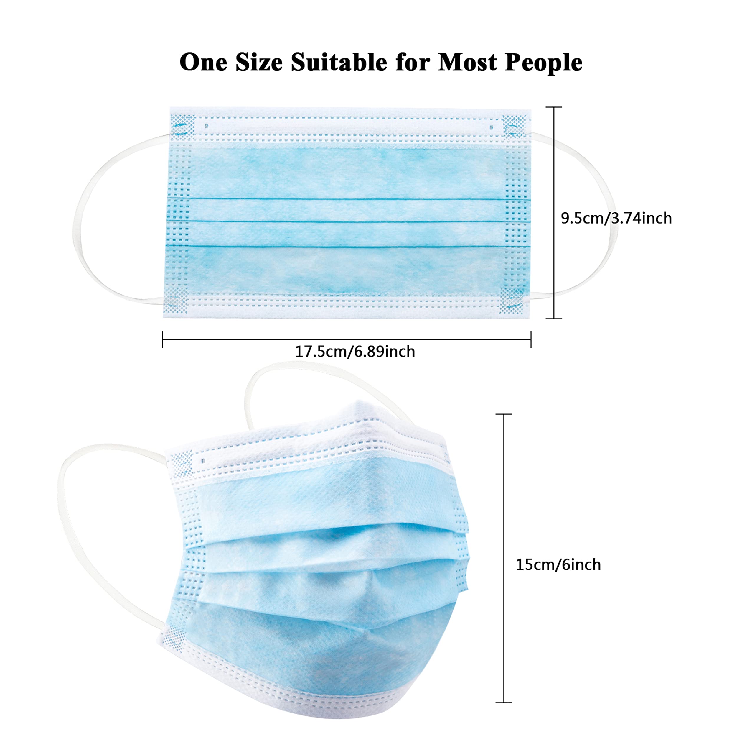 50/100 PCS Box Blue Face Masks - Disposable Mask Blue avaliação e preço
