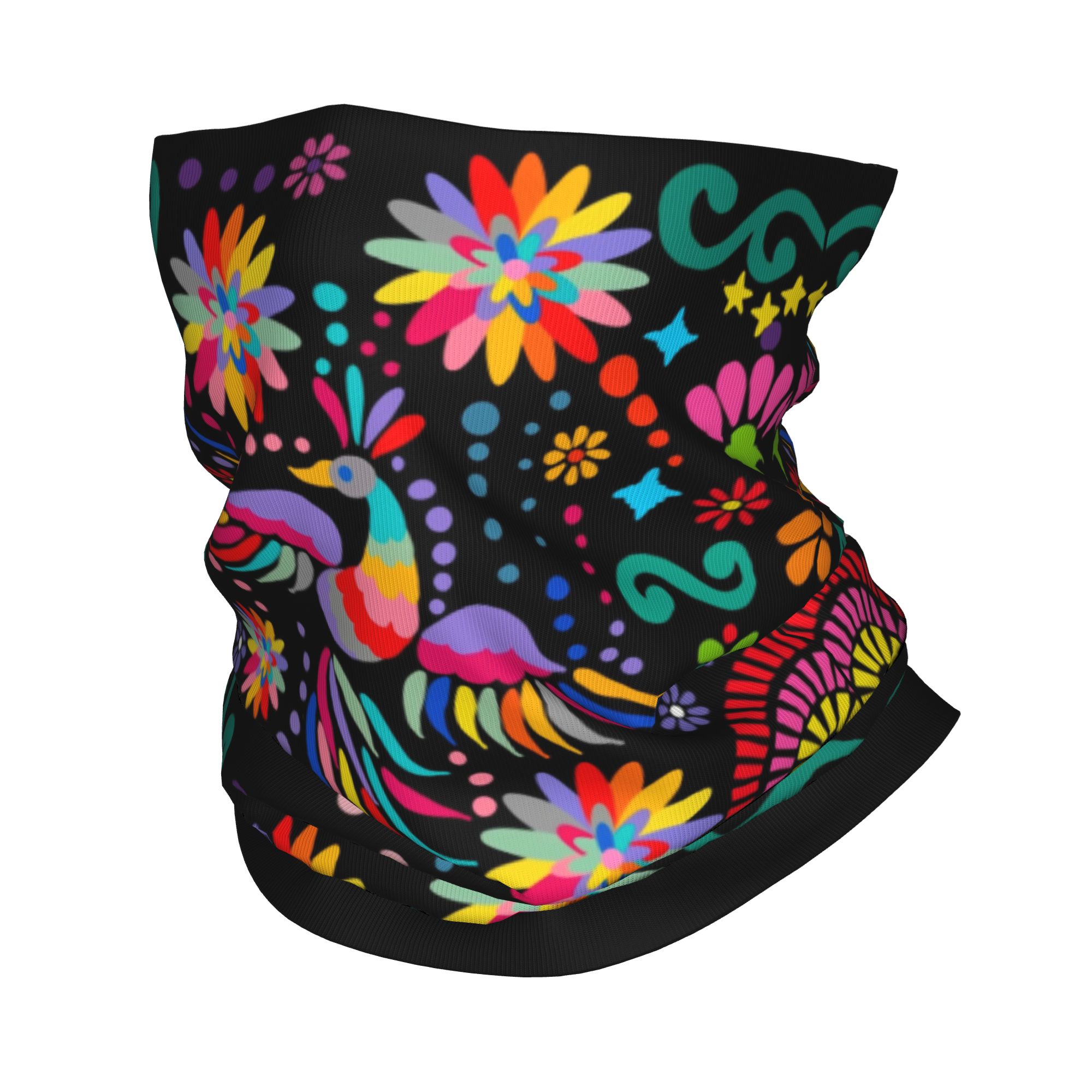 Custom Mexican Floral Flower T - Neck Gaiter Face Cover avaliação e preço