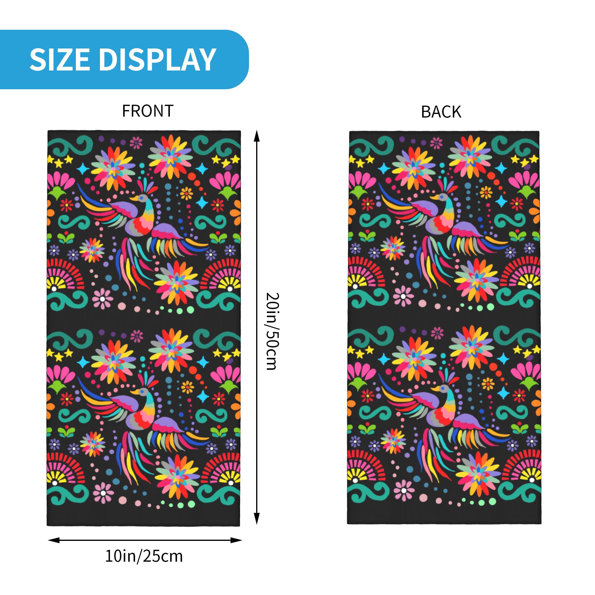 Custom Mexican Floral Flower T - Neck Gaiter Face Cover avaliação e preço