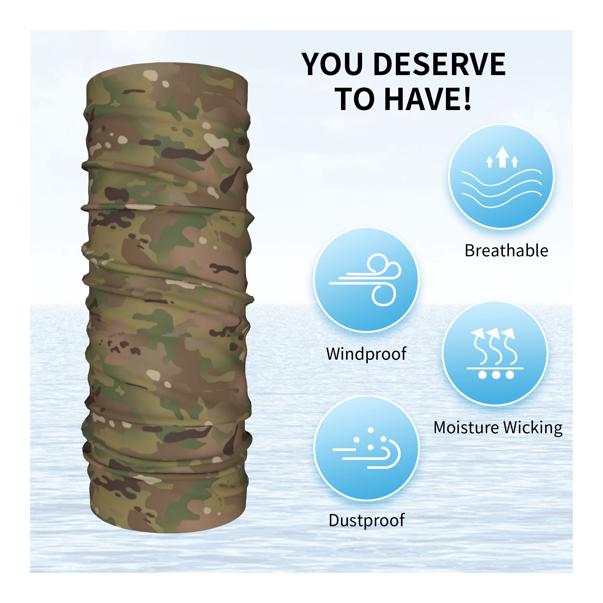 Custom Military Camouflage Pat - Neck Gaiter Face Cover avaliação e preço