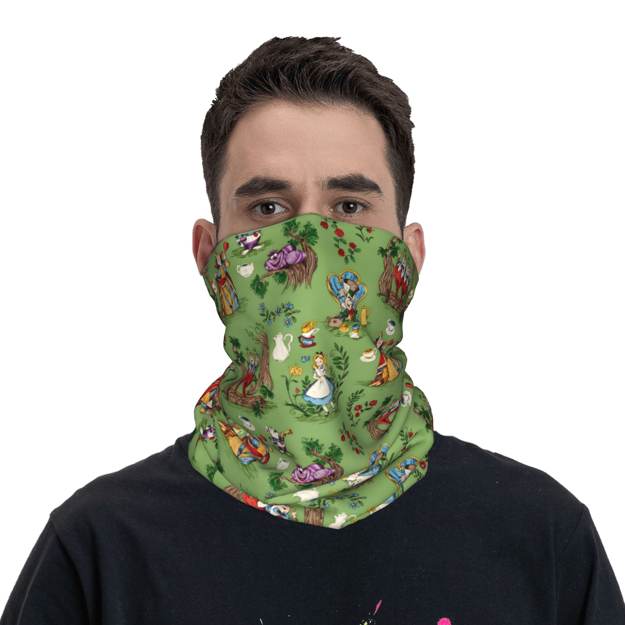 Custom A-Alice in W-Wonderland - Neck Gaiter Face Cover avaliação e preço
