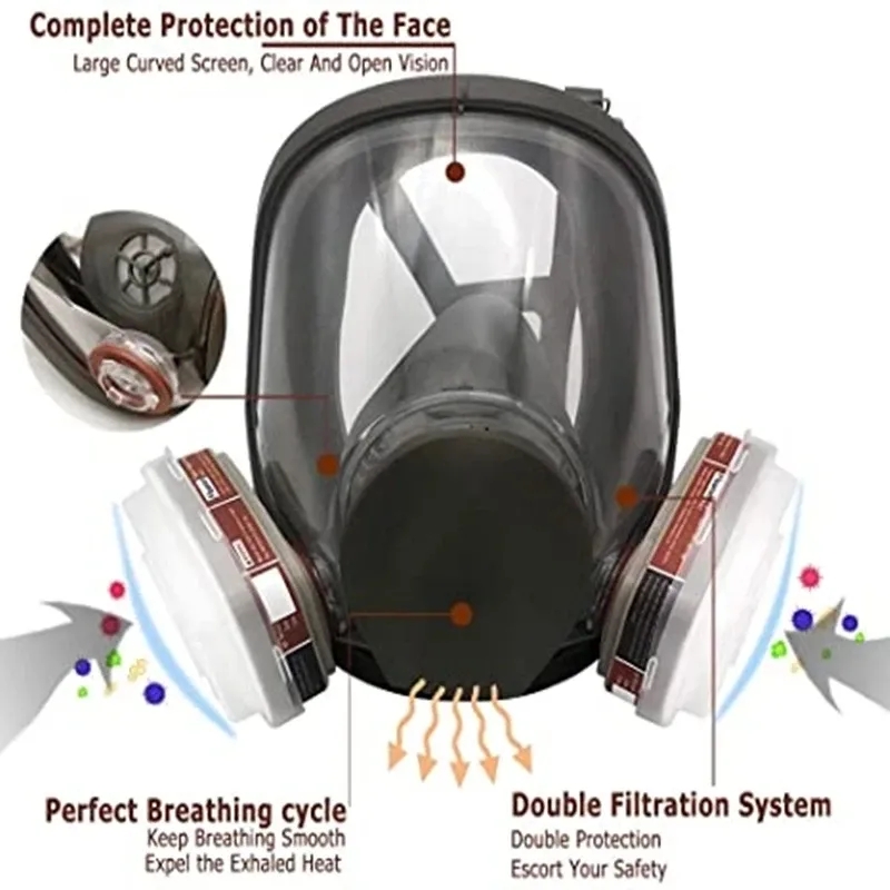 Large Size 6800 Gas Mask Full  - Kn95 Respirator Mask avaliação e preço