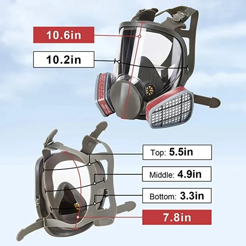Large Size 6800 Gas Mask Full  - Kn95 Respirator Mask avaliação e preço