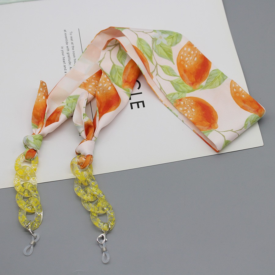 Bohemia Print Silk Scarf Glass - Mask Chain Holder avaliação e preço