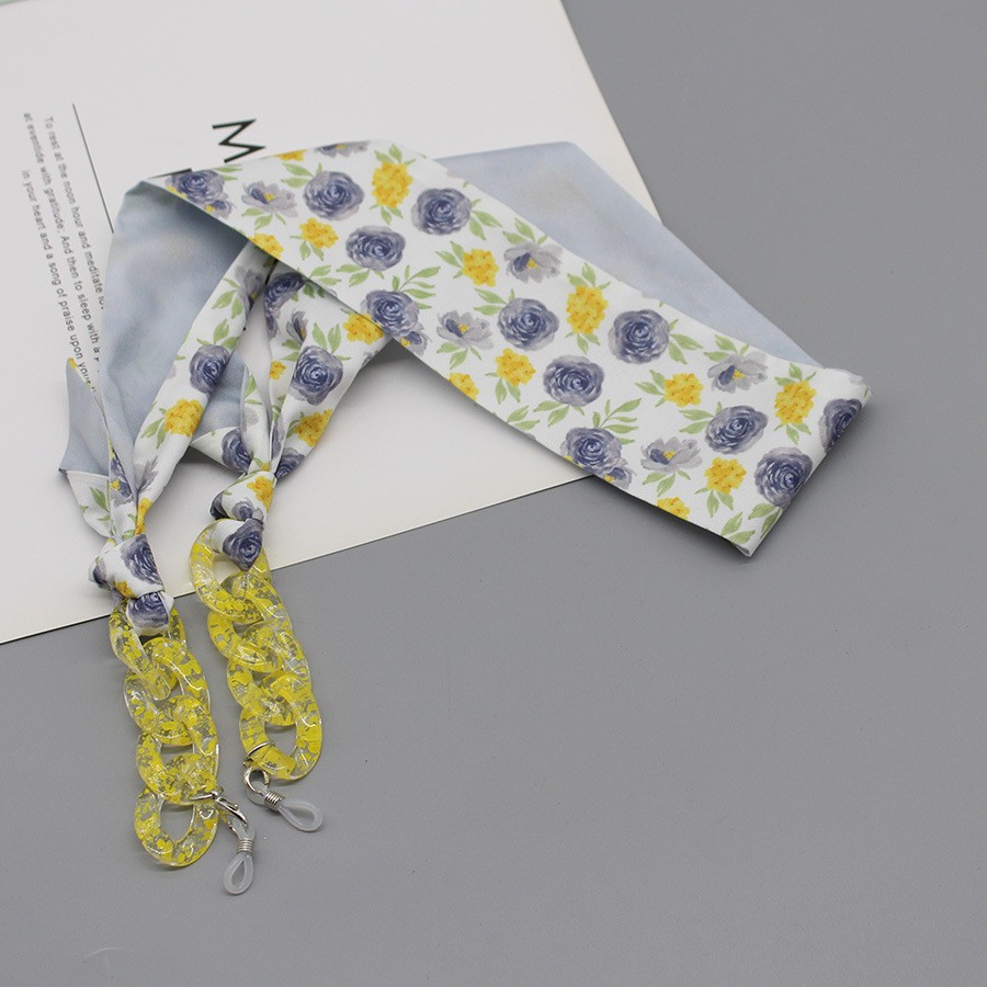 Bohemia Print Silk Scarf Glass - Mask Chain Holder avaliação e preço