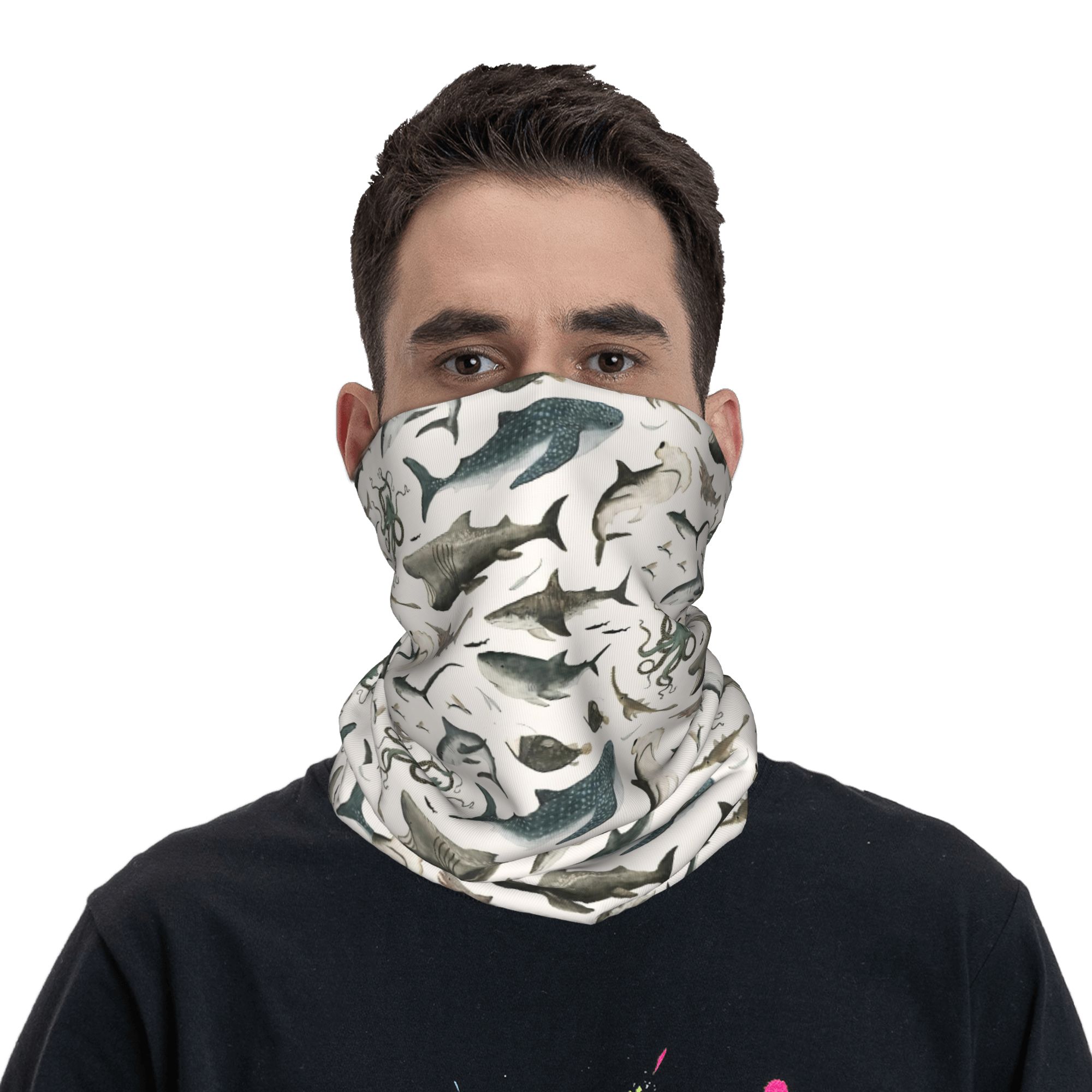 Shark Ocean Animal Sharks Band - Neck Gaiter Face Cover avaliação e preço