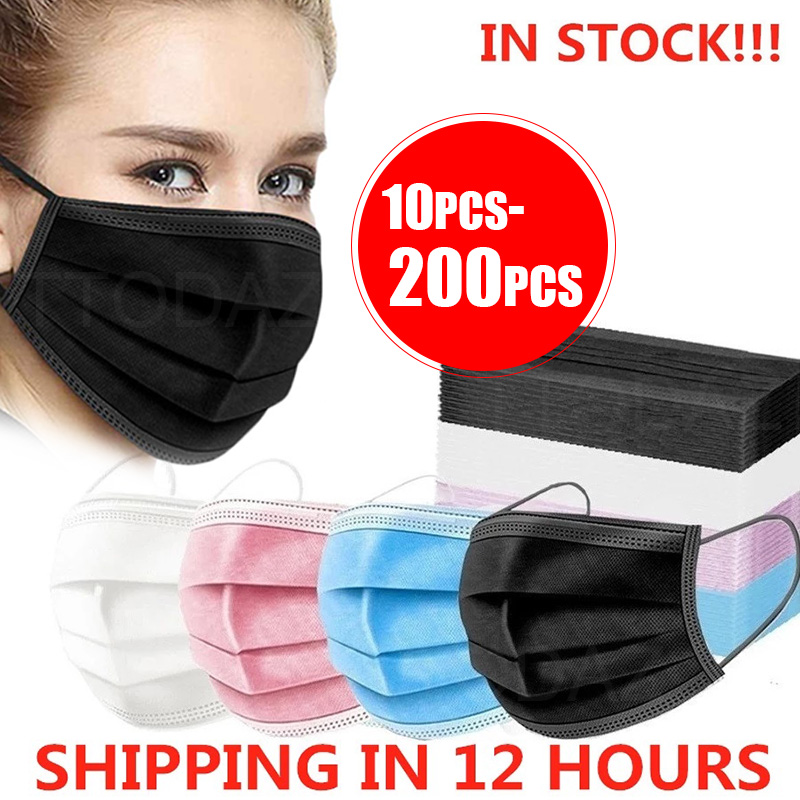 10/50/100/200PCS Disposable Ma - Disposable Mask Blue avaliação e preço