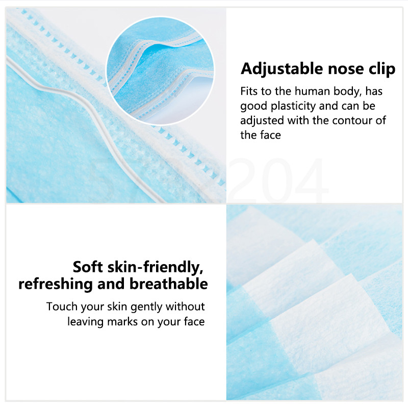 10/50/100/200PCS Disposable Ma - Disposable Mask Blue avaliação e preço