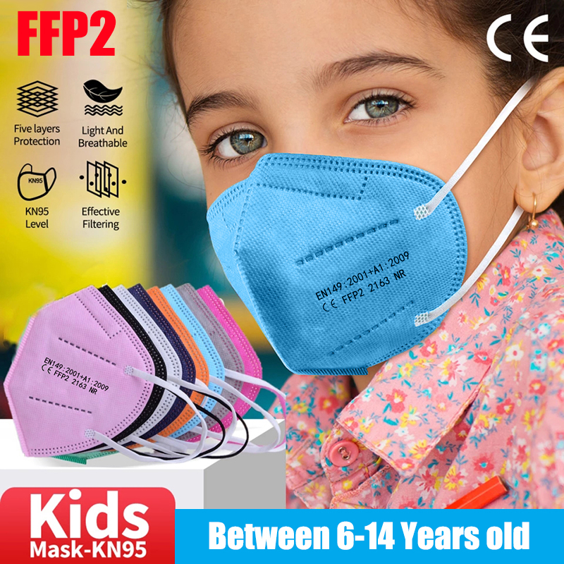 10-100pcs Kids KN95 Mask Child - Disposable Surgical Mask avaliação e preço