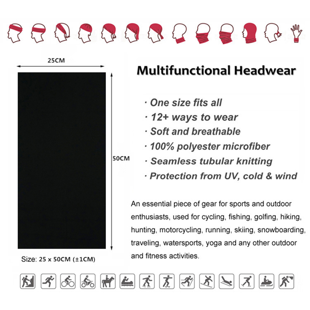 Seamless Solid Color Bandanas  - Neck Gaiter Face Cover avaliação e preço